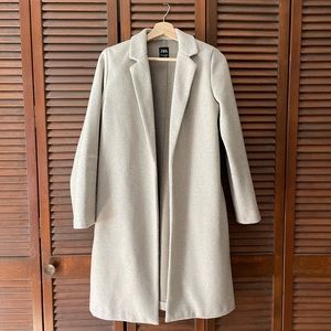Zara longline coat, taupe, size medium